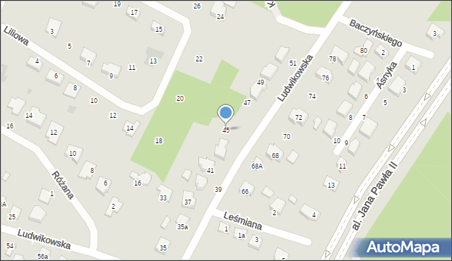 Bełchatów, Ludwikowska, 45, mapa Bełchatów