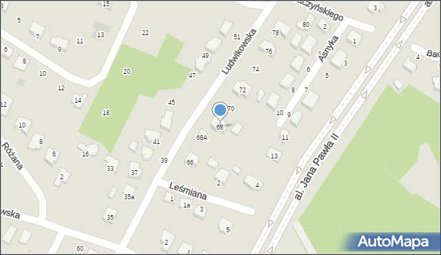 Bełchatów, Ludwikowska, 68, mapa Bełchatów