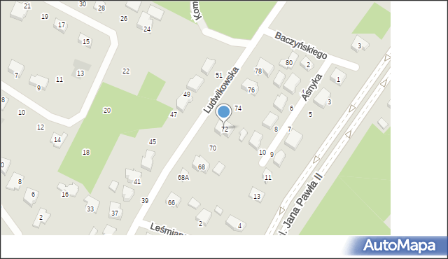 Bełchatów, Ludwikowska, 72, mapa Bełchatów