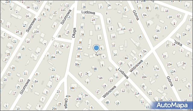 Biała Podlaska, Ludowa, 7A, mapa Białej Podlaskiej