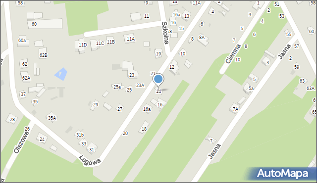 Biała Podlaska, Ługowa, 14, mapa Białej Podlaskiej