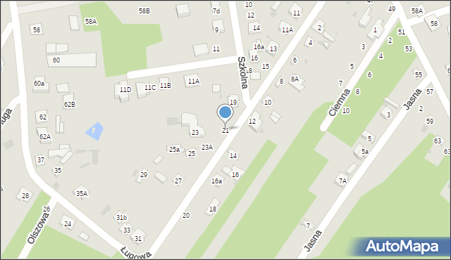 Biała Podlaska, Ługowa, 21, mapa Białej Podlaskiej