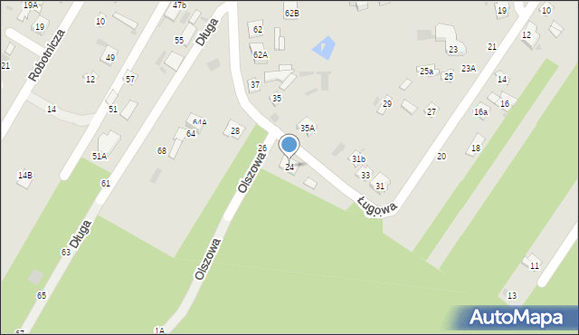 Biała Podlaska, Ługowa, 24, mapa Białej Podlaskiej