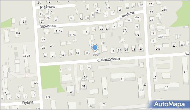 Biała Podlaska, Łukaszyńska, 10A, mapa Białej Podlaskiej