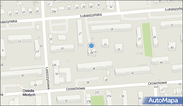 Biała Podlaska, Łukaszyńska, 19, mapa Białej Podlaskiej