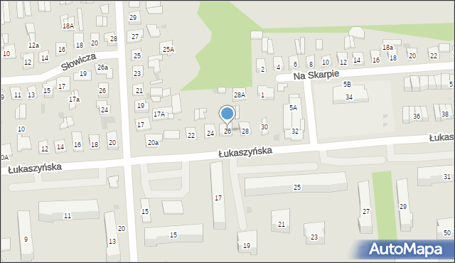 Biała Podlaska, Łukaszyńska, 26, mapa Białej Podlaskiej