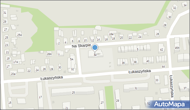Biała Podlaska, Łukaszyńska, 34, mapa Białej Podlaskiej
