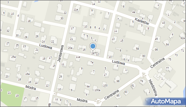 Białe Błota, Ludowa, 14, mapa Białe Błota