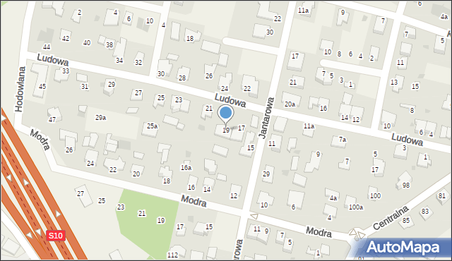 Białe Błota, Ludowa, 19, mapa Białe Błota