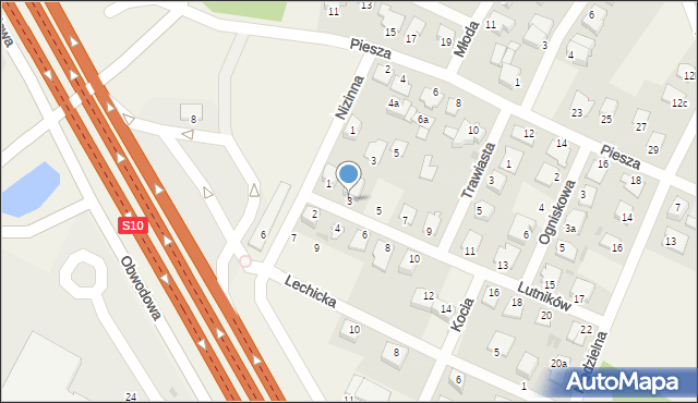 Białe Błota, Lutników, 3, mapa Białe Błota