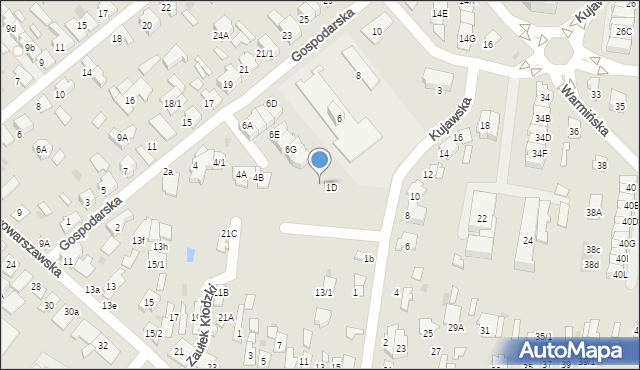 Białystok, Lubuska, 1D, mapa Białegostoku