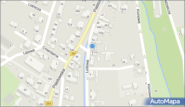 Bielawa, Ludowa, 1, mapa Bielawa