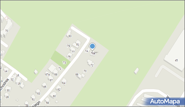 Bielsko-Biała, Łukasińskiego Waleriana, mjr., 74a, mapa Bielsko-Białej