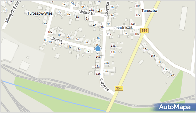 Bogatynia, Łużycka, 10a, mapa Bogatynia