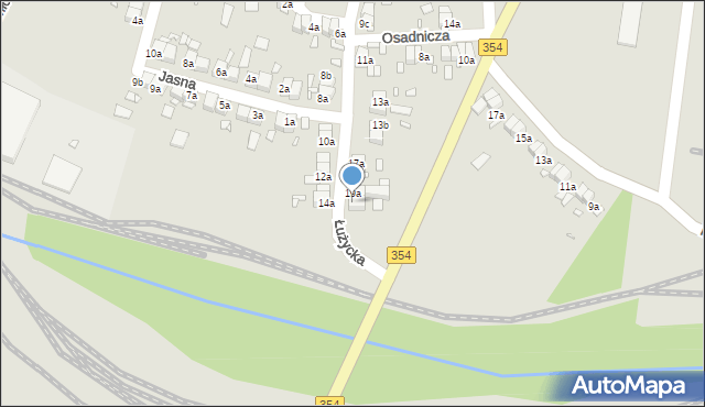 Bogatynia, Łużycka, 19b, mapa Bogatynia