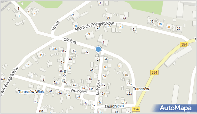 Bogatynia, Łużycka, 2b, mapa Bogatynia