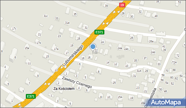 Boguchwała, Lubomirskiego Teodora, 20, mapa Boguchwała