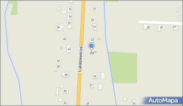 Brzostek, Łukasiewicza Ignacego, 45a, mapa Brzostek