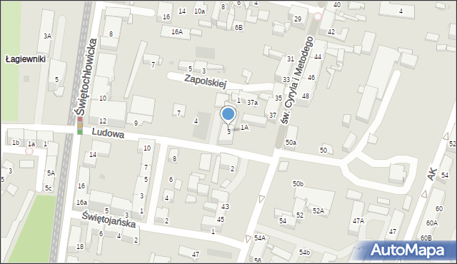 Bytom, Ludowa, 3, mapa Bytomia