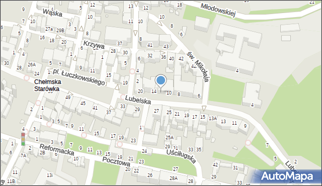 Chełm, Lubelska, 12A, mapa Chełma