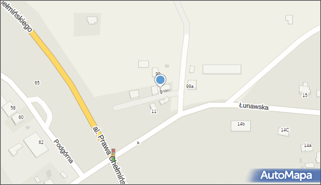 Chełmno, Łunawska, 9, mapa Chełmno
