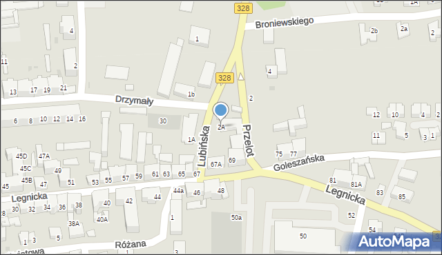 Chojnów, Lubińska, 2A, mapa Chojnów