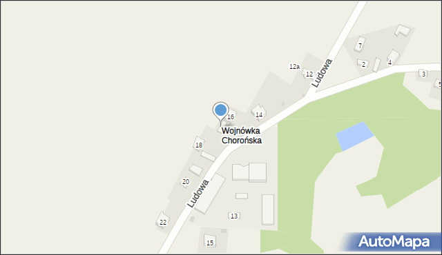 Choroń, Ludowa, 16A, mapa Choroń