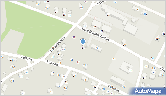 Czechowice-Dziedzice, Łukasiewicza Ignacego, 43, mapa Czechowic-Dziedzic