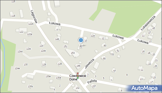 Czechowice-Dziedzice, Łukasiewicza Ignacego, 62, mapa Czechowic-Dziedzic
