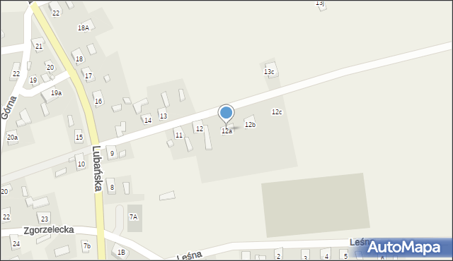 Czerwona Woda, Lubańska, 12a, mapa Czerwona Woda