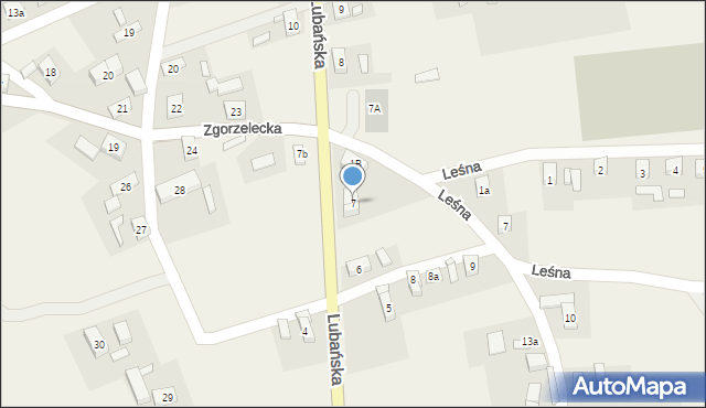 Czerwona Woda, Lubańska, 7, mapa Czerwona Woda