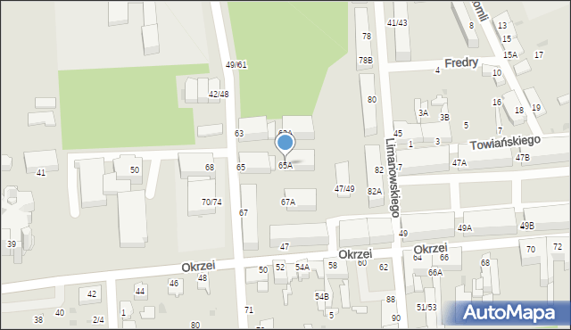 Częstochowa, Łukasińskiego, 65A, mapa Częstochowy