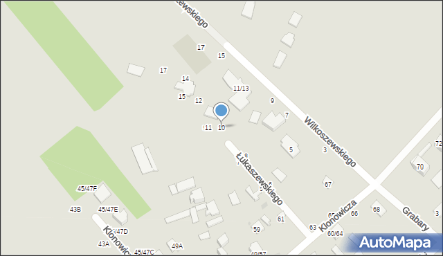 Częstochowa, Łukaszewskiego Wojciecha, 10, mapa Częstochowy