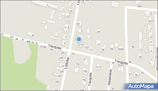 Częstochowa, Ludowa, 2, mapa Częstochowy