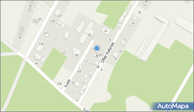 Dąbrowa, Łuże, 19, mapa Dąbrowa