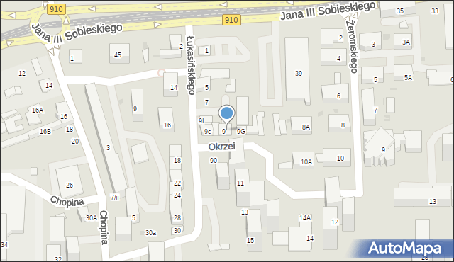 Dąbrowa Górnicza, Łukasińskiego, 9f, mapa Dąbrowa Górnicza
