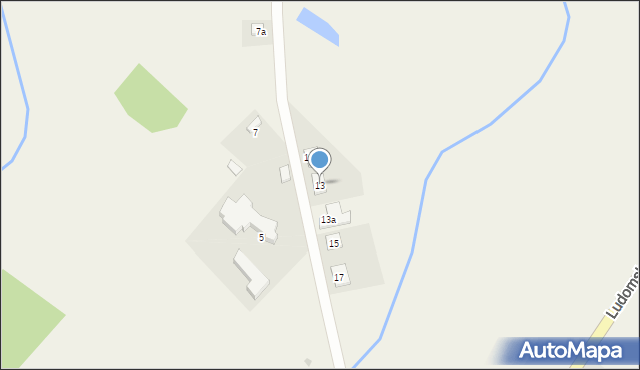 Dąbrówka Leśna, Ludomska, 13, mapa Dąbrówka Leśna