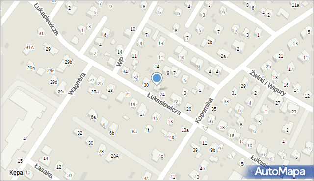 Dębica, Łukasiewicza, 28, mapa Dębicy