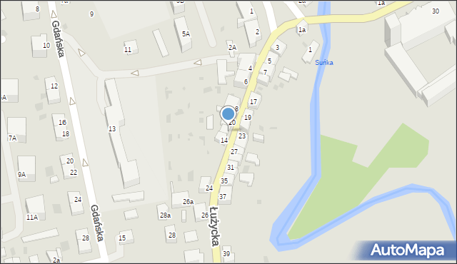 Dobre Miasto, Łużycka, 12, mapa Dobre Miasto