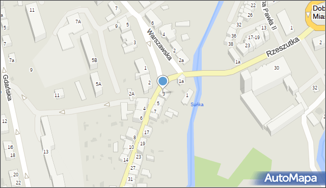 Dobre Miasto, Łużycka, 3, mapa Dobre Miasto