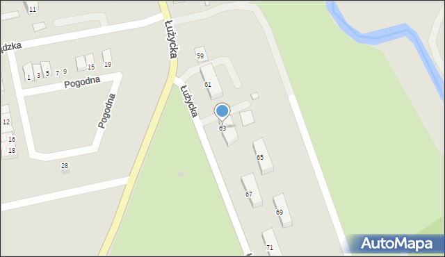 Dobre Miasto, Łużycka, 63, mapa Dobre Miasto