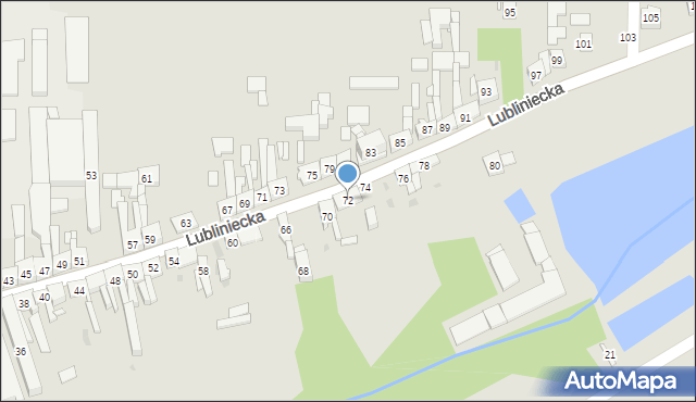 Dobrodzień, Lubliniecka, 72, mapa Dobrodzień