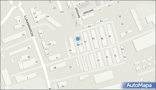 Ełk, Łukasiewicza Ignacego, 8B, mapa Ełku