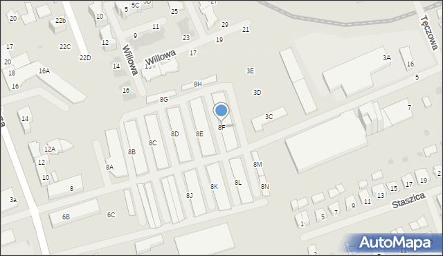 Ełk, Łukasiewicza Ignacego, 8F, mapa Ełku