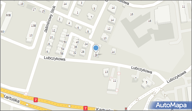 Gdańsk, Lubczykowa, 16, mapa Gdańska