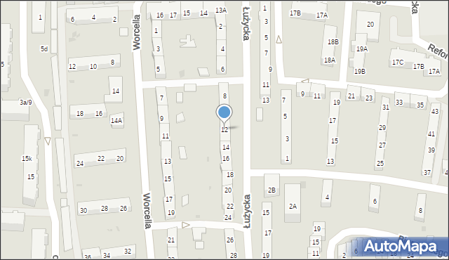 Gdańsk, Łużycka, 12, mapa Gdańska