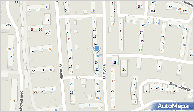 Gdańsk, Łużycka, 18, mapa Gdańska