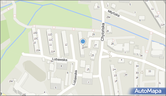 Gdynia, Lubawska, 13, mapa Gdyni