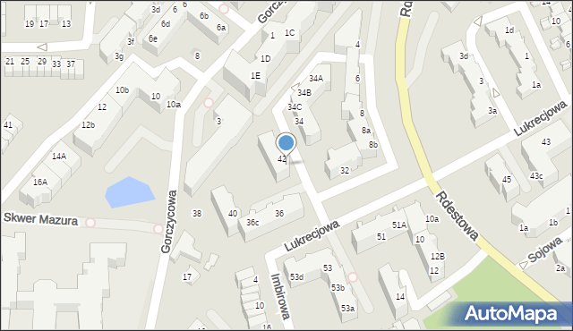 Gdynia, Lukrecjowa, 42a, mapa Gdyni