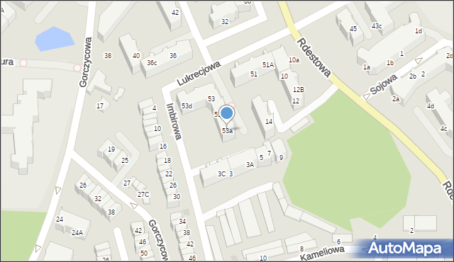 Gdynia, Lukrecjowa, 53a, mapa Gdyni
